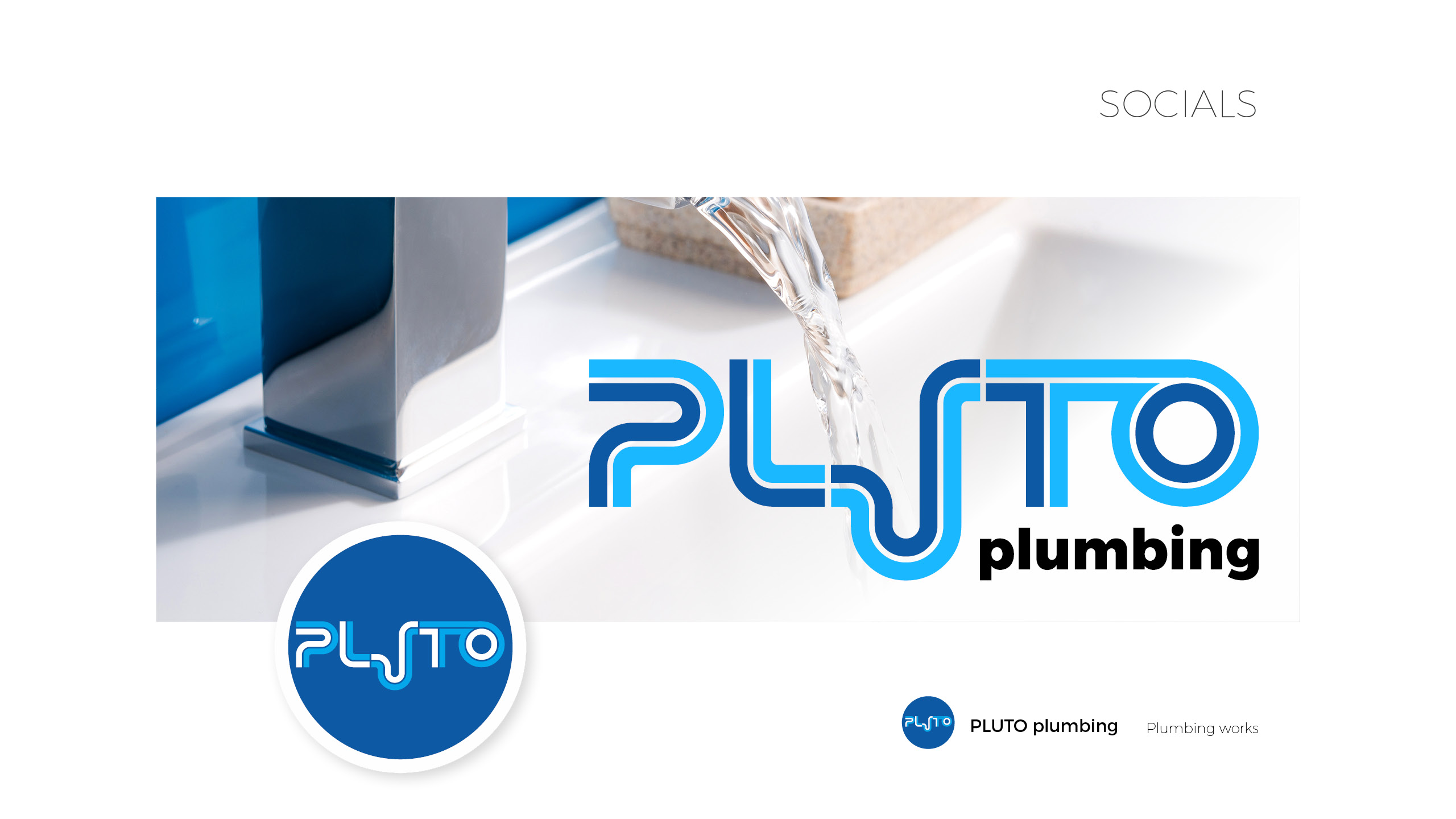 Pluto Plumbing logo 3 logobou design