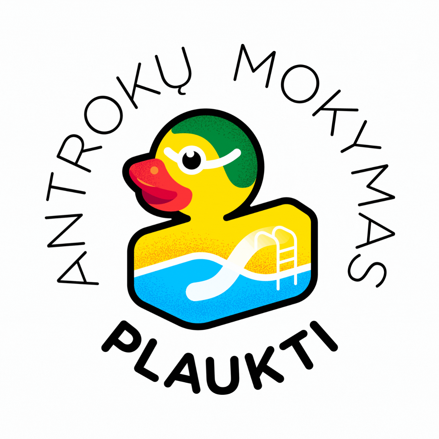 Mokome Plaukti logobou branding GIF